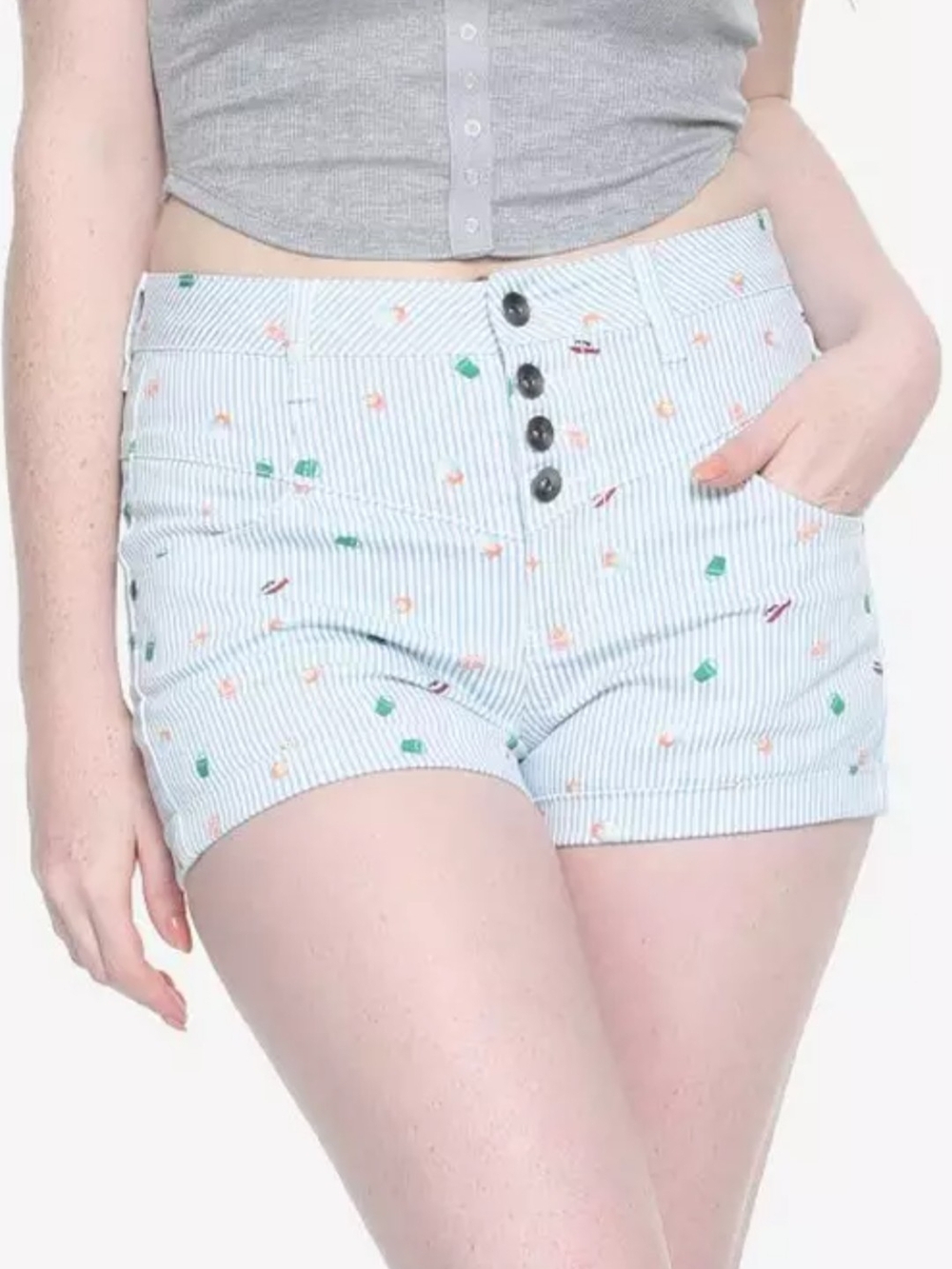Her Universe Studio Ghibli Ponyo Striped High-Waist Shorts